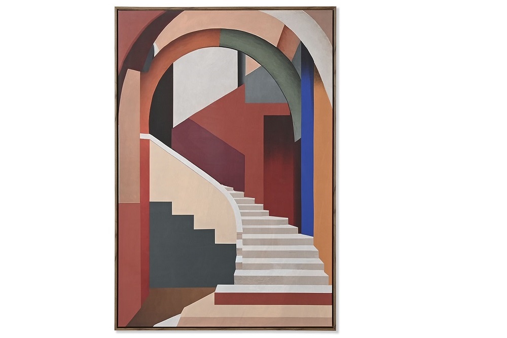 CUADRO PS LIENZO 80X4,5X120 ABSTRACTO ESCALERAS BL